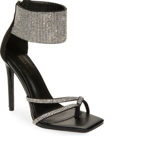 Azalea Wang Verona Rhinestone ankle cuff sandals s 8.5